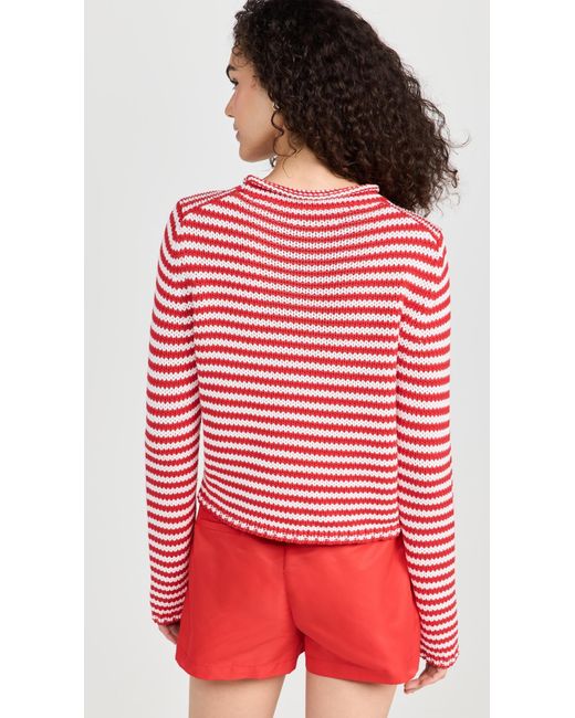 La Ligne Red Fine Stripe Mini Marina Sweater
