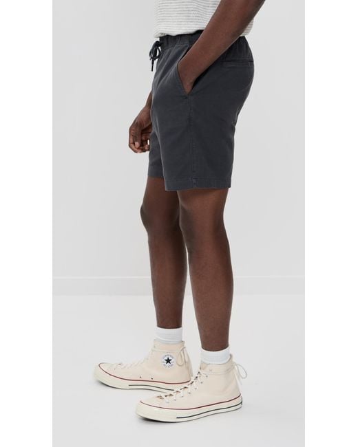 Faherty Brand Black Essential Drawstring Shorts 6.25 for men
