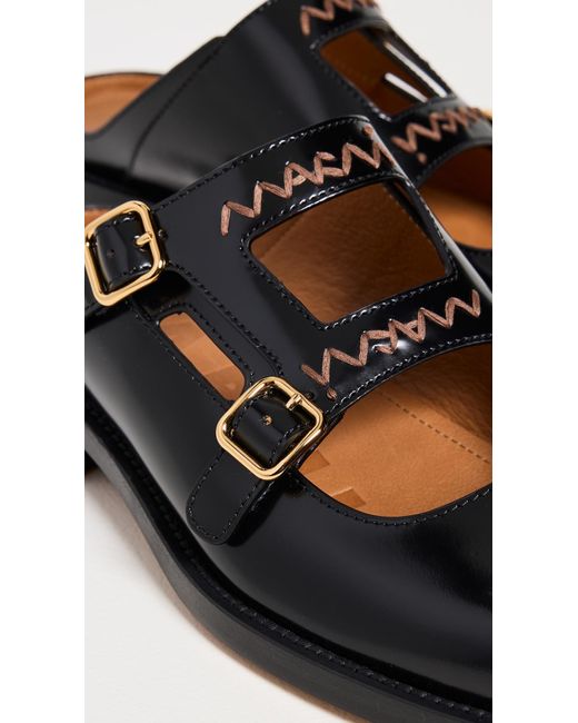 Marni Black Leather Slides