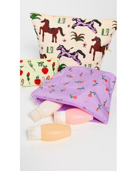 Baggu Pink Go Pouch Set