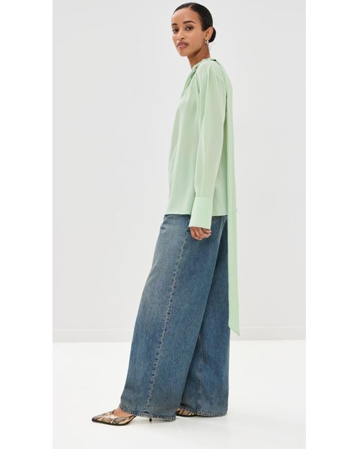 Victoria Beckham Green Twist Detail Scarf Top