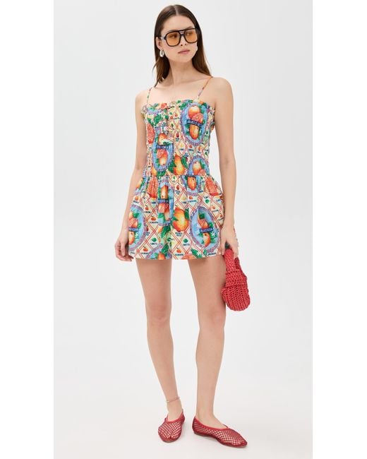 Damson Madder Multicolor Fleur Shirred Mini Dress