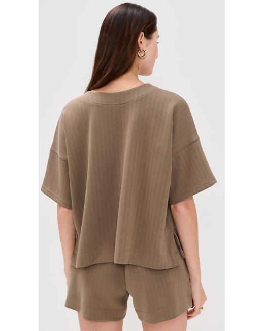 Splendid Brown X Cella Jane Rib Scuba Tee