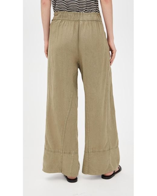 Free People Natural Days End Linen Pull On Pants