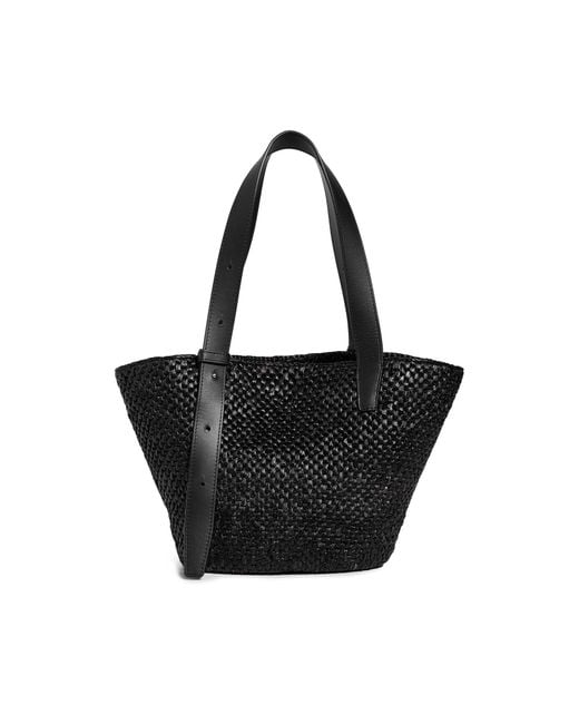 LIE STUDIO Black The Bianca Small Raffia Bag
