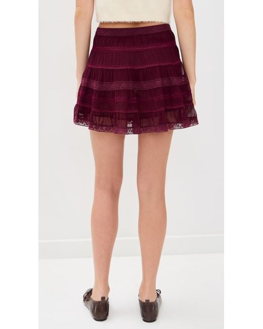 LoveShackFancy Red Fleetta Skirt