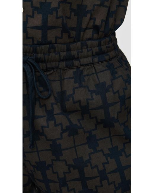 Universal Works Black Printed Simple Shorts for men