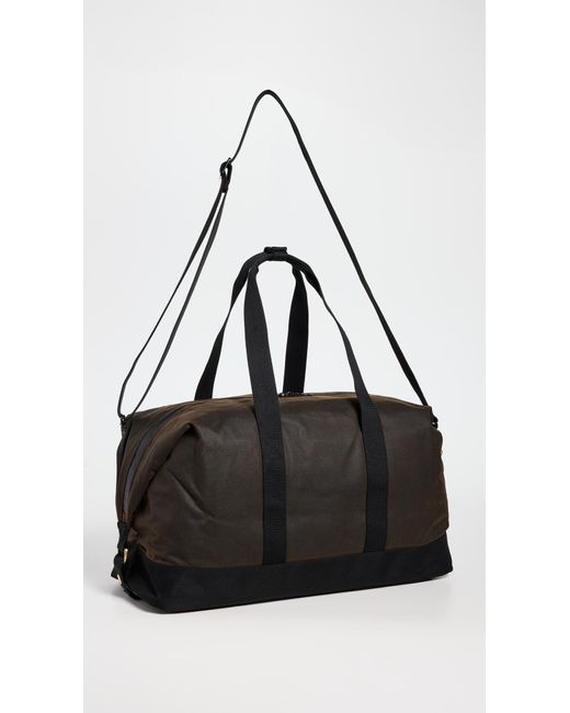 Barbour Black Field Wax Duffle Bag for men