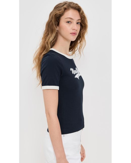 Rag & Bone Blue Ny Mica Ringer Tee