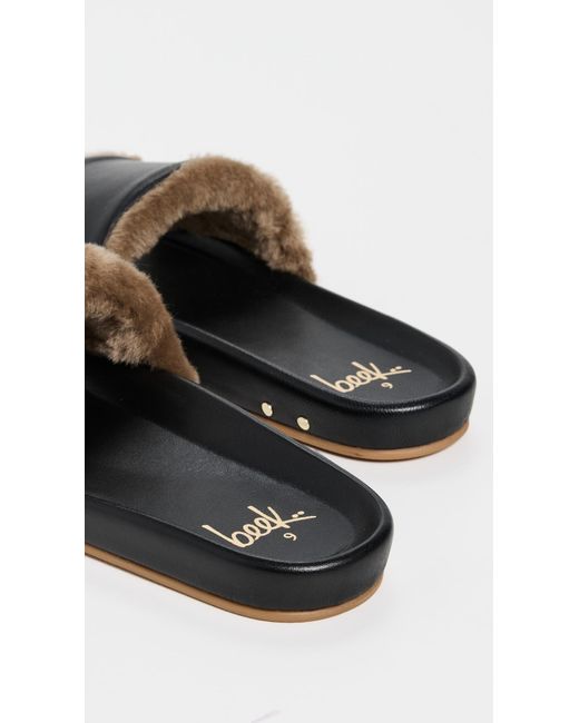 Beek Black Gallito Shearling Sandals