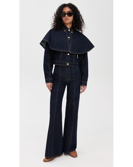 Ulla Johnson Blue The Agata Denim Cape Jacket