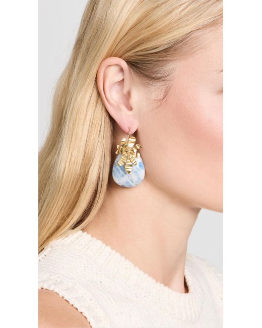 Ulla Johnson Blue Floret Stone Drop Earrings