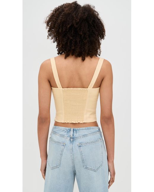 Reformation Blue Juliet Linen Top