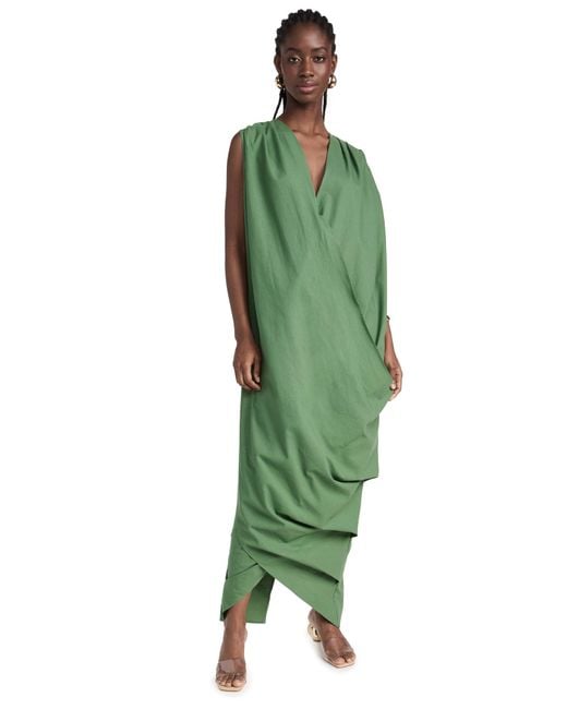 ANDREA IYAMAH Green Sayo Kaftan Dress