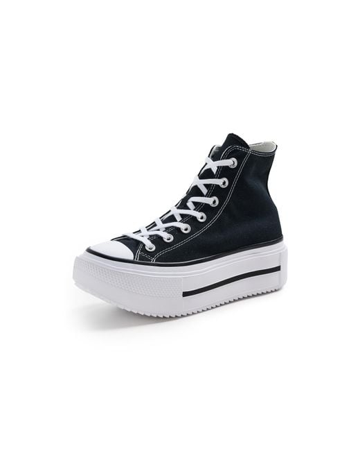Converse Black Chuck Taylor All Star Lift Double Stack Lace-Up Boots/ 11