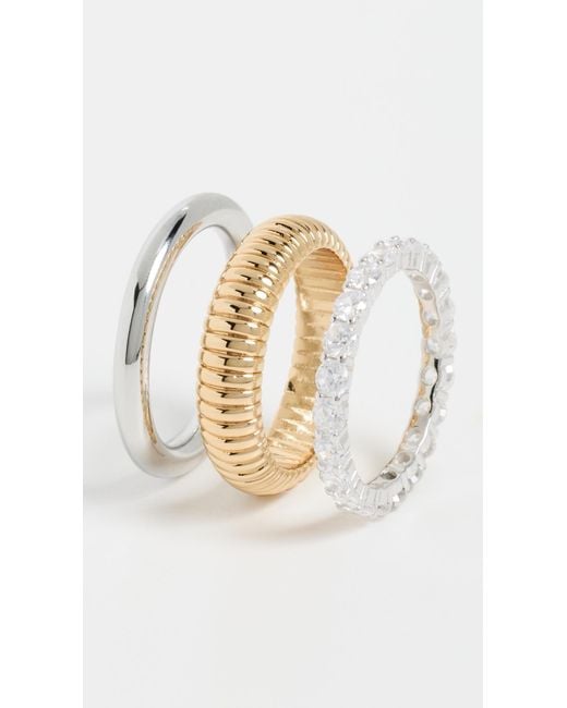 Shashi White Roux Ring Set