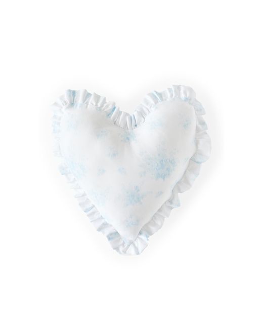 LoveShackFancy White Heart Ruffle Pillow
