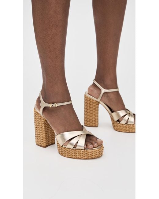 SCHUTZ SHOES Multicolor Keefa Straw Platform Sandals