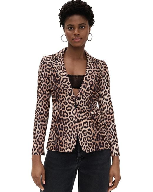 Alice + Olivia Black Macey Fitted Notch Collar Blazer