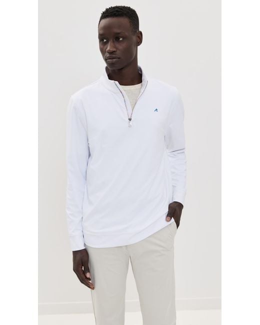Redvanly White Sevres Performance Quarter Zip for men