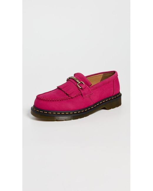 Dr. Martens Pink Adrian Snaffle Milled Nubuck Flats