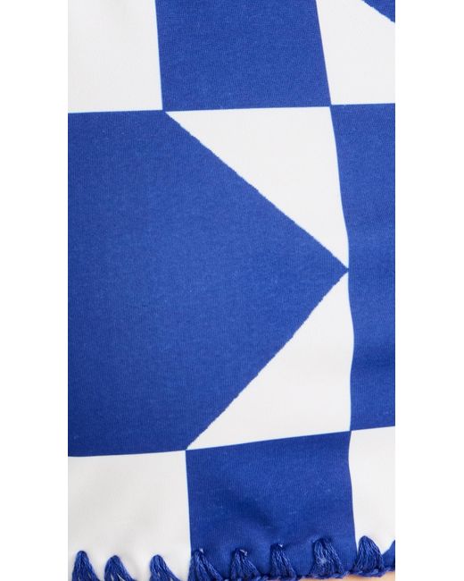 Sea Blue Tanya Print Bikini Top With Ties