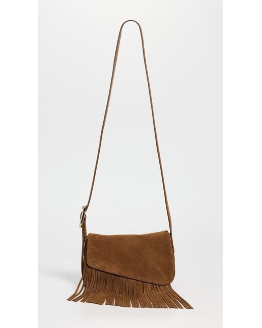 Madewell White Soft Grain Flap Crossbody Fringe Bag