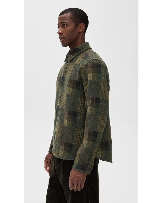 Les Deux Black Kody Patchwork Wool Overshirt for men