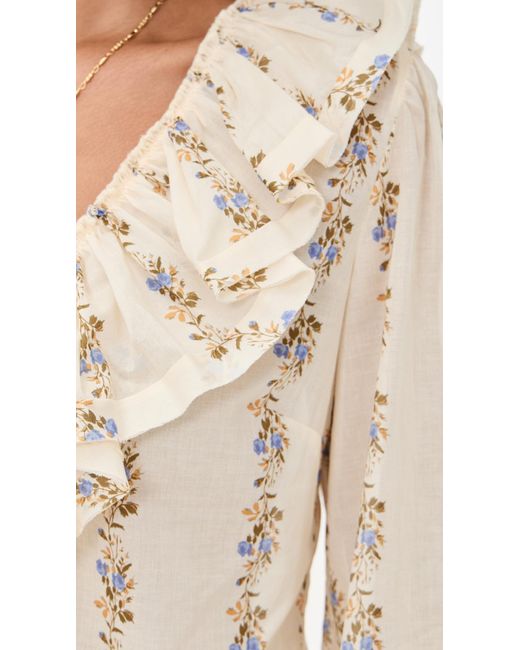 Wayf Multicolor Abby Ruffle Blouse