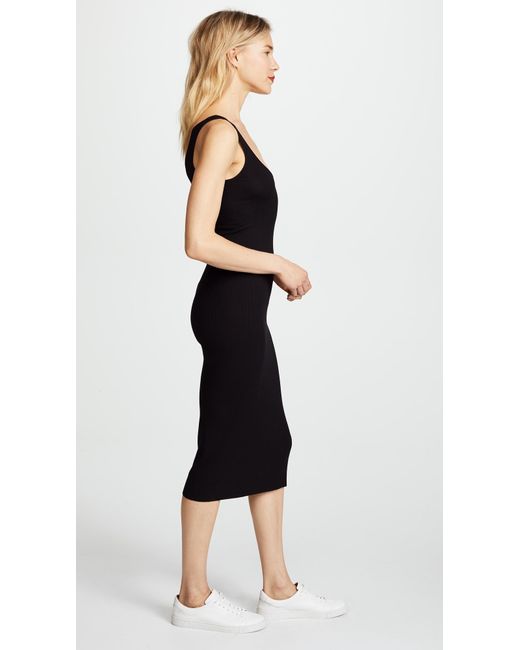 enza costa silk rib ankle length tank dress Silk Rib Sleeveless Boatneck Fluid Maxi Dress