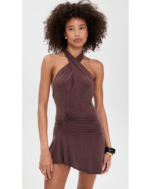burgundy grad dress short KNOT DRESS – Lauren Manoogian