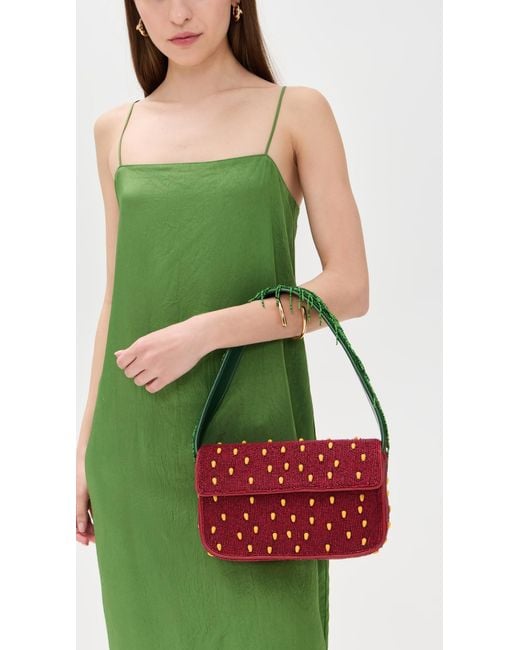 Staud Red Tommy Beaded Bag