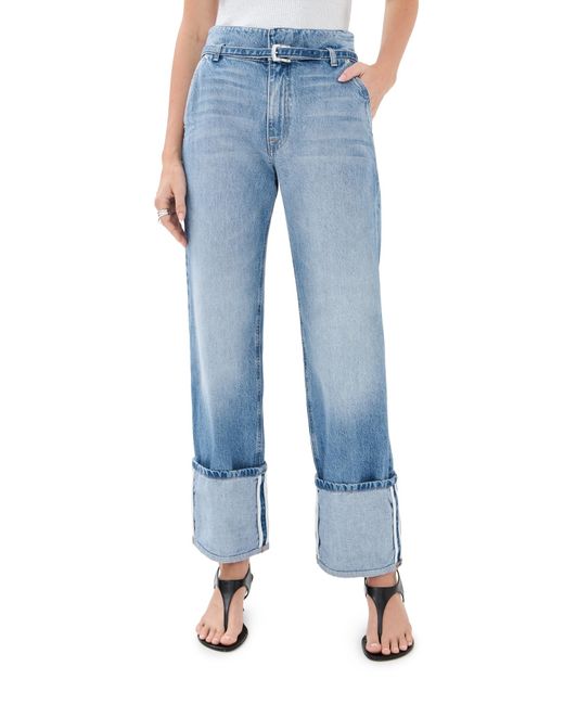 Brandon Maxwell Blue The Alexa Cuffed Jean With Combo Waistband