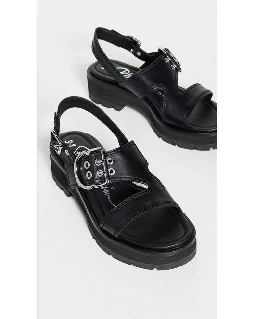 3.1 Phillip Lim Z-Strap Lug Sole Sandals in Black | Lyst