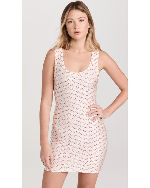 Missoni Multicolor Stretch Mini Dress With Eyelet Lace