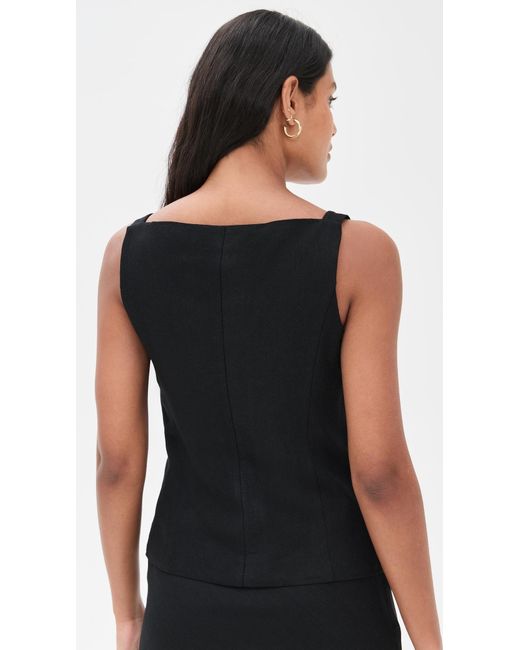 Wayf Black Button Front Top