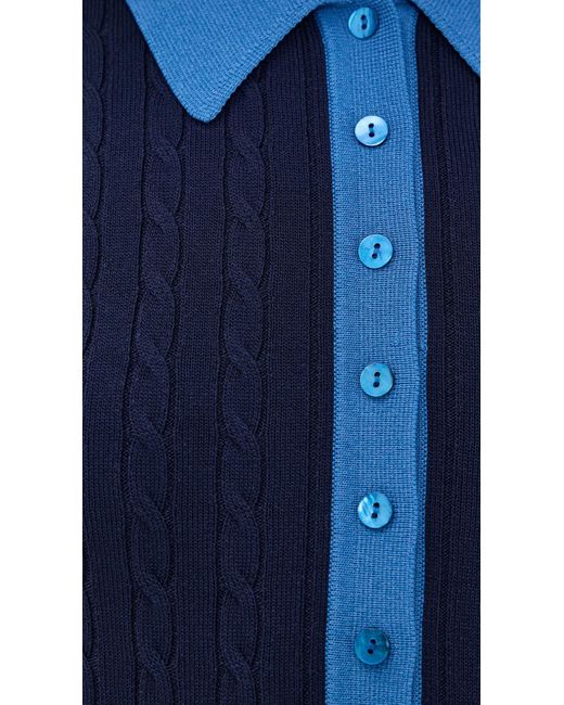 GOOD AMERICAN Blue Cable Knit Mini Dress
