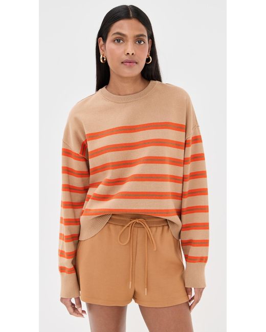 Le Bos Orange Striped Boxy Pullover