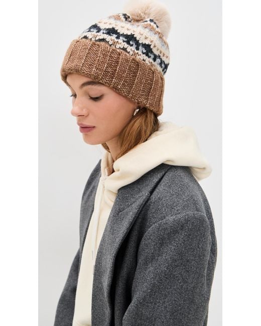 Hat Attack Black Fair Isle Pom Beanie