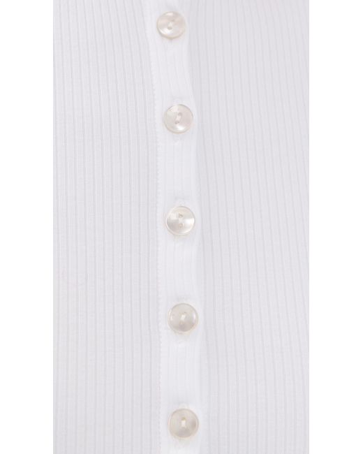 ALIGNE White Daphne Ribbed Top