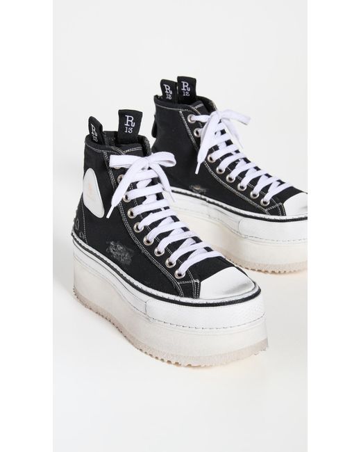 R13 Blue Platform High Top Sneakers