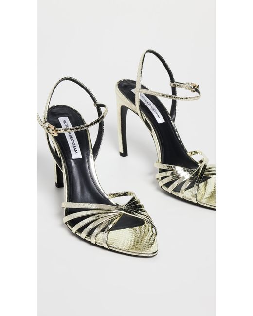 Victoria Beckham Metallic Cage Sandals