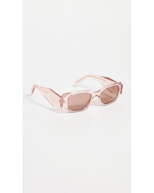Prada Black Pr 17Ws Rectangular Sunglasses