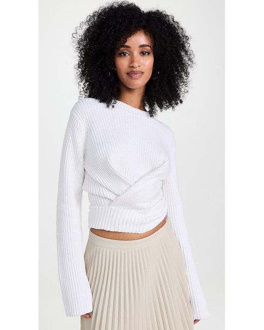 Trænge ind sokker parkere PROENZA SCHOULER WHITE LABEL Ribbed Cotton Wrap Sweater in White | Lyst