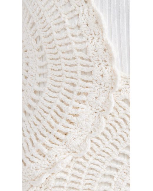 white christmas dresses SEQUIN CROCHET MIDI DRESS – White Boutiques main image 0