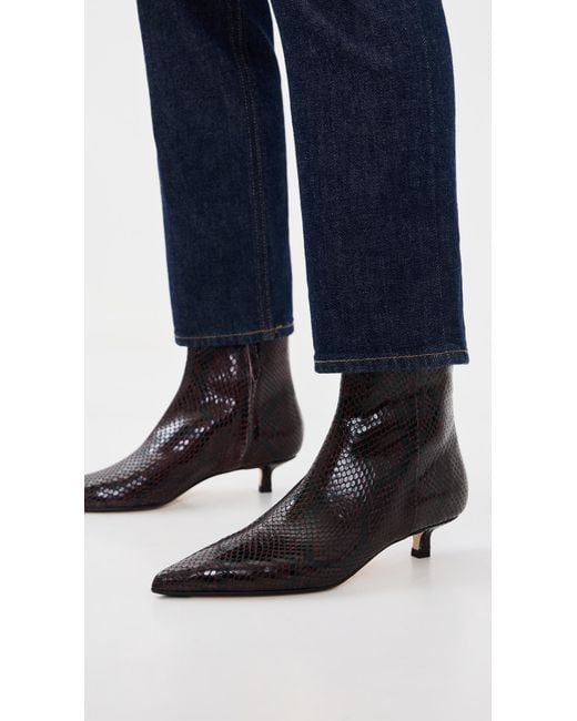 Aeyde Black Sofie Snake Print Ankle Boots
