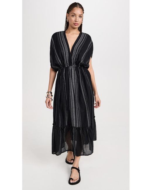 Lemlem Black Leliti Plunge Neck Dress