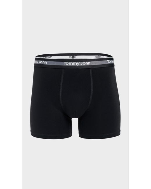 Tommy John Black Comfort Micro 4 Boxer Briefs 3 Pack for men