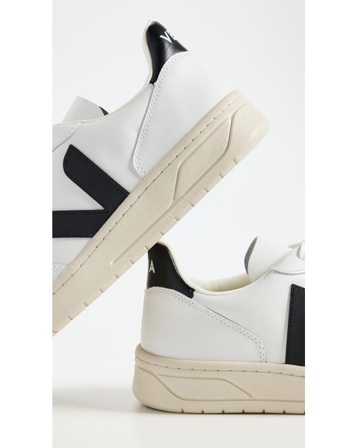 Veja White V-10 Leather Sneakers for men