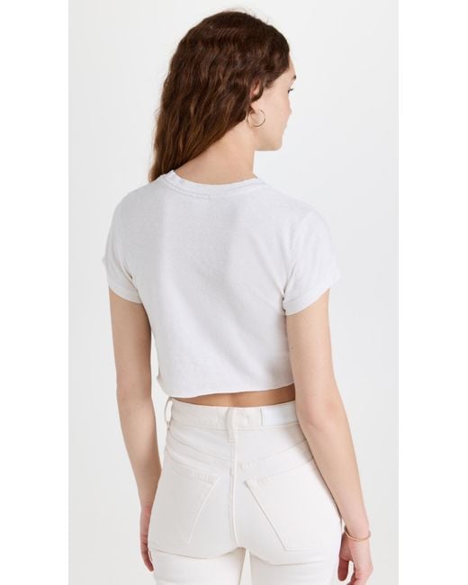 Re/done White Cropped 60S Slim Tee